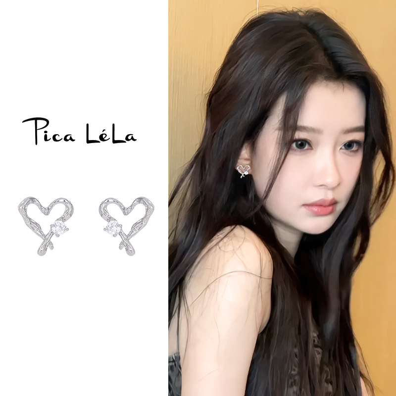 小众独特设计简约爱心耳钉