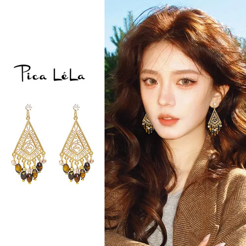 高级感轻奢美拉德菱形耳环