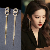 金色流苏长耳线女2026年新款 高级感耳钉耳坠小众气质耳环耳饰 爆款