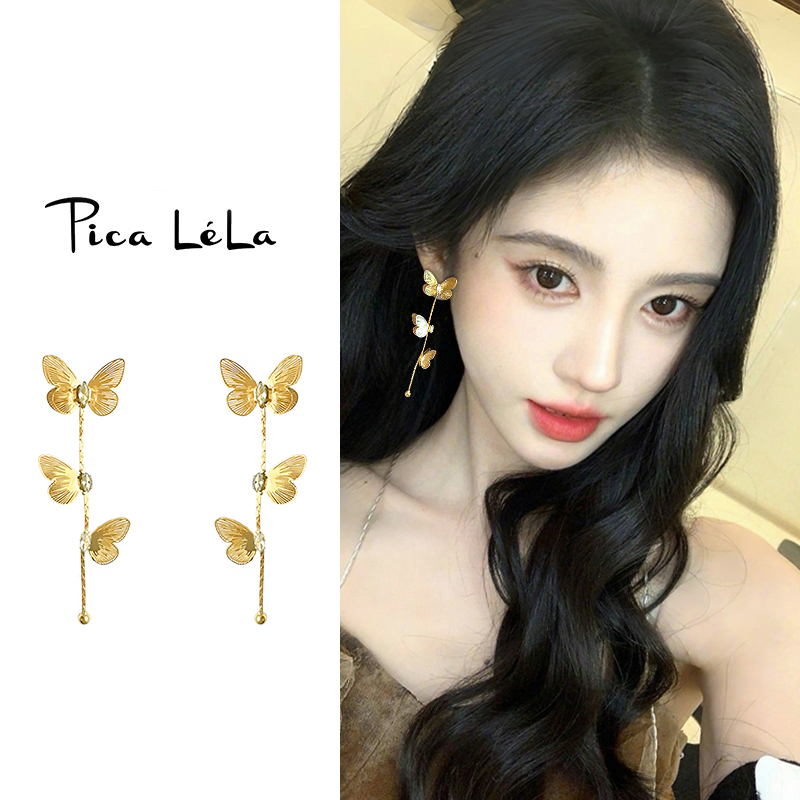 独特设计精致蝴蝶螺旋耳夹