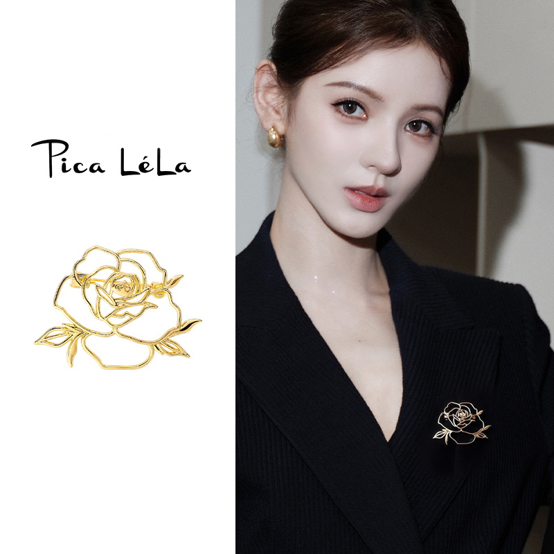 高档奢华轻奢玫瑰胸针