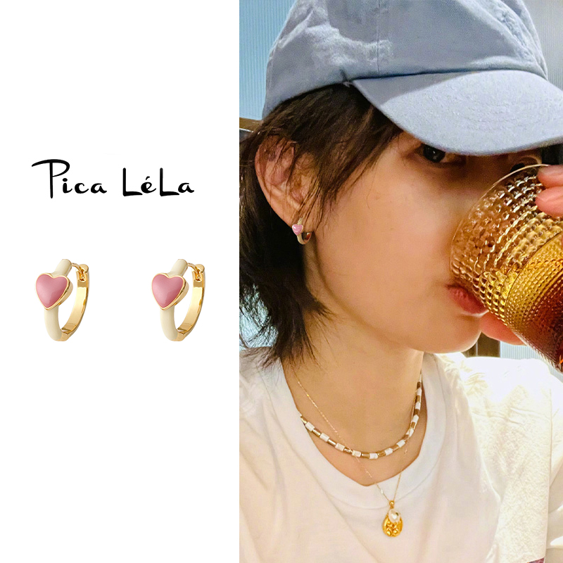 复古爱心圆圈圈耳环耳饰