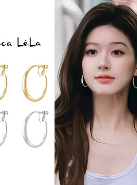 大圆圈螺旋耳夹女2026新款爆款素圈轻奢设计感无耳洞耳环夸张耳饰