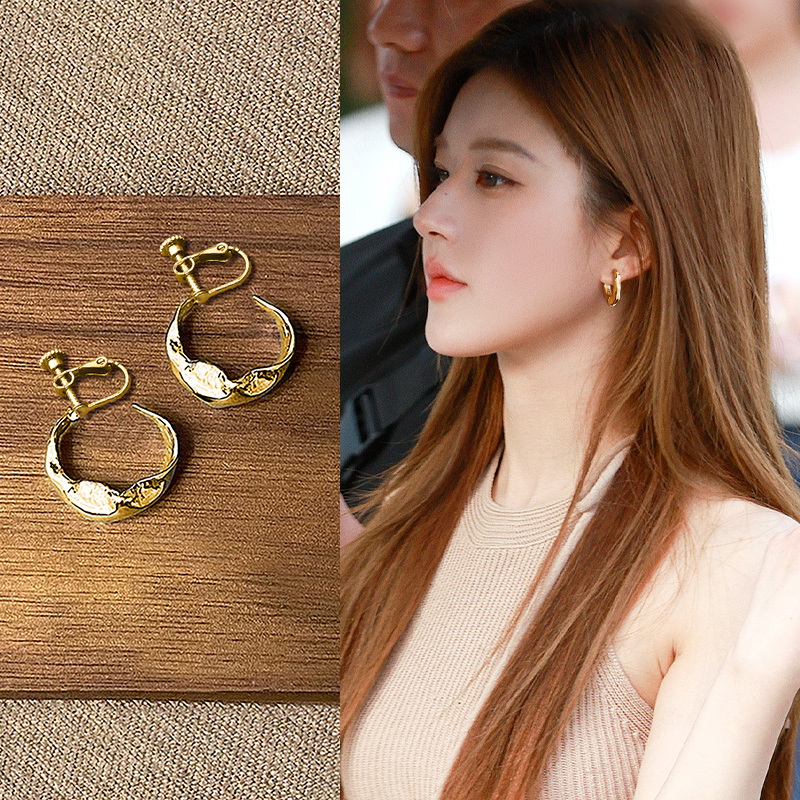 不规则C型螺旋耳夹高级感