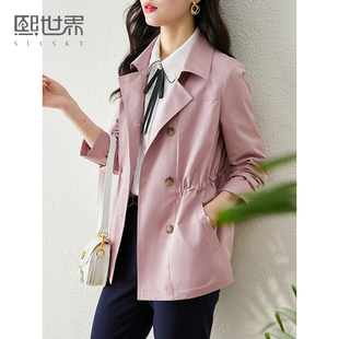 熙世界短款风衣女小个子2025年春季新款流行高端英伦风外套设计感