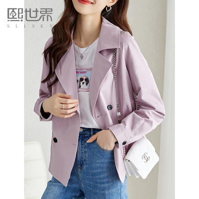 熙世界小个子插肩袖短款风衣