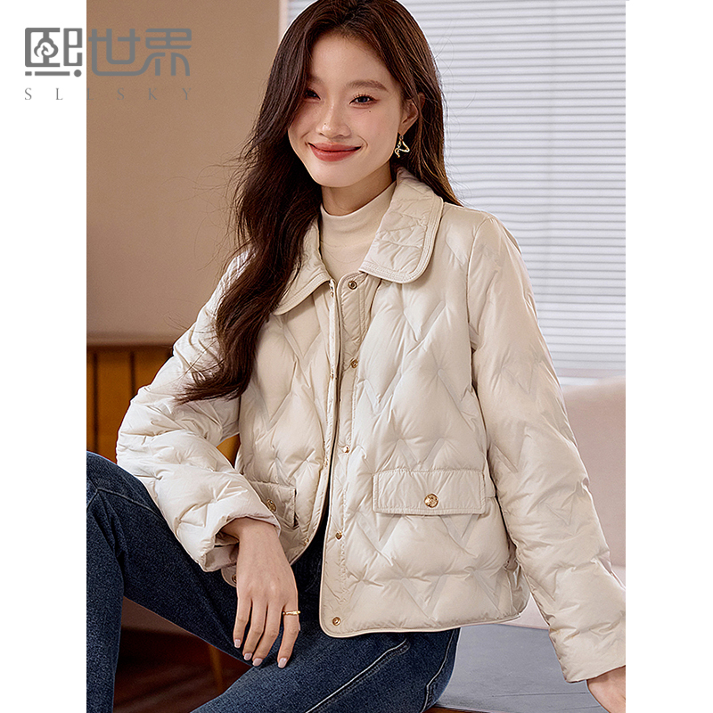 熙世界小香风轻薄短款羽绒服女2025新款小个子冬季时尚洋气外套