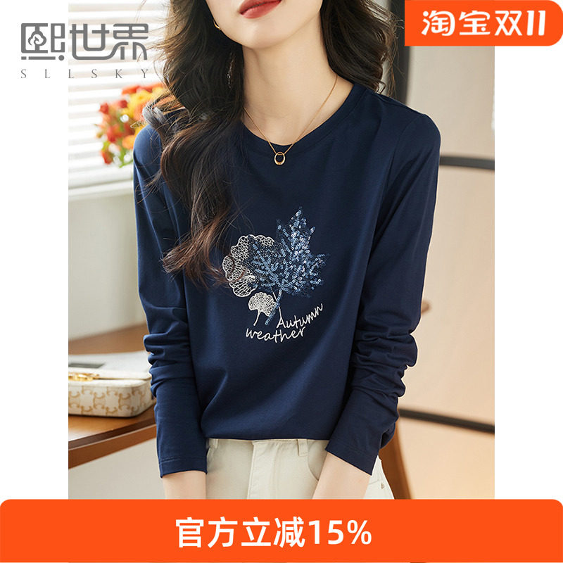 sllsky/熙世界洋气纯棉t恤女