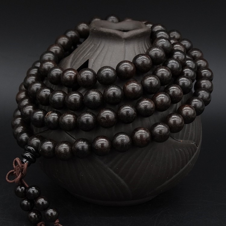 紫光黑檀木质手链念珠项链绿檀红