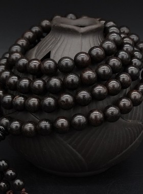 紫光黑檀木质手链念珠项链绿檀红