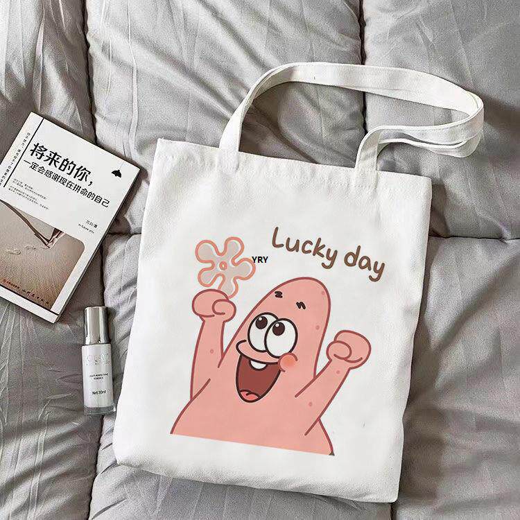 海绵宝宝动漫周边帆布包可爱学院风ins清新个性创意礼物帆布袋