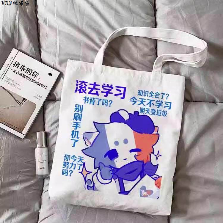 国拟五常ch瓷德法美英周边痛包学生帆布袋五常定制手提书包文具