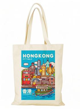 hongkong帆布包香港city帆布袋定制大容量时尚外出购物环保手提