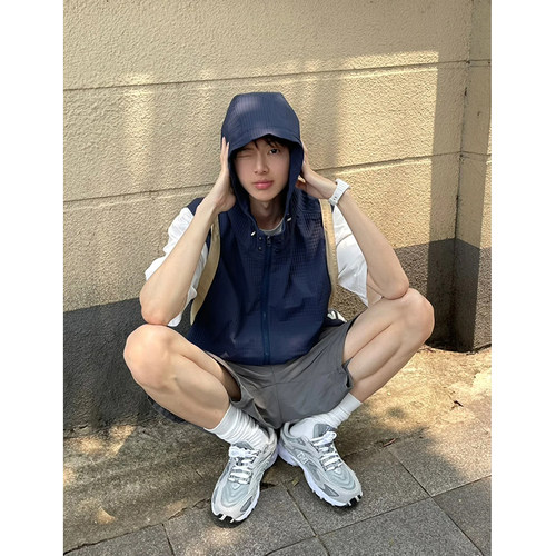 日系连帽马甲背心男春夏秋季薄款