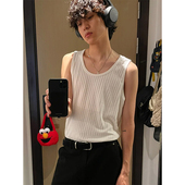 cleanfit螺纹汗背心男夏季 日常基础宽松休闲纯色痞帅健身坎肩T恤