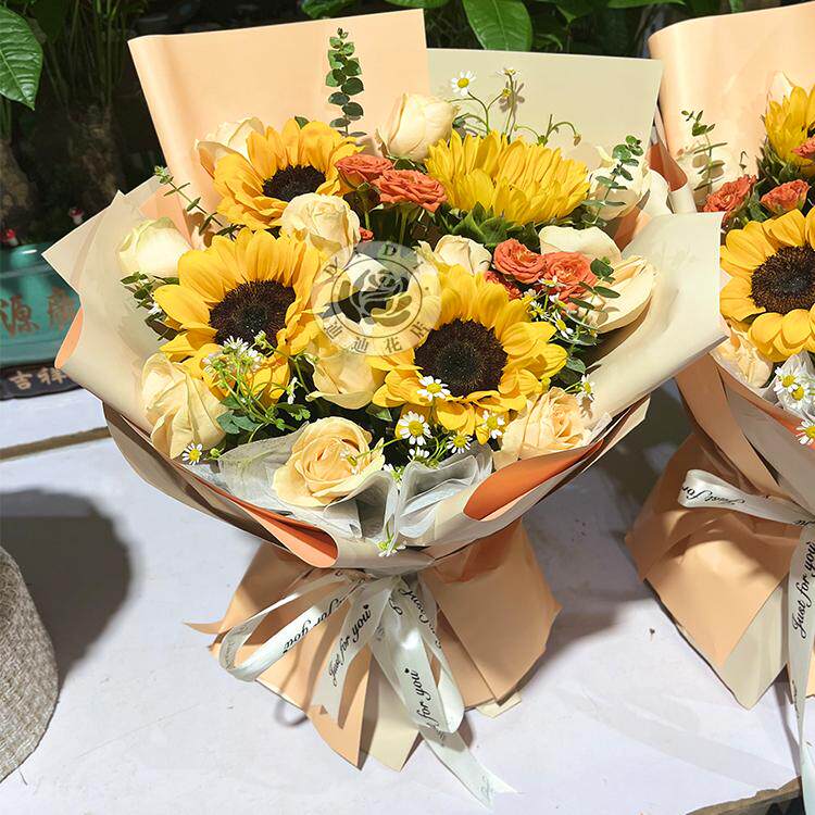 真花向日葵花束系列父母长辈生日