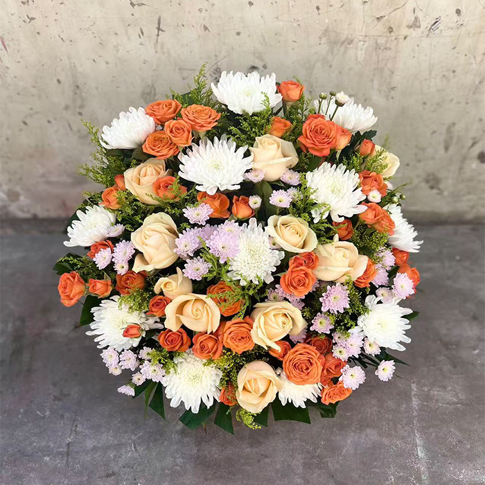 清明节鲜艳色祭扫花扇面祭奠上坟喜丧去世灵堂北京鲜花同城速递