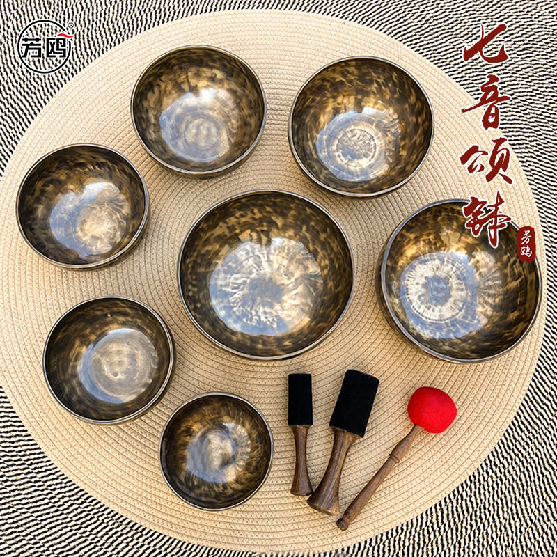 芳鸥七音颂钵尼泊尔手工钵声音疗愈冥想瑜伽音钵碗静心钵铜钵盂
