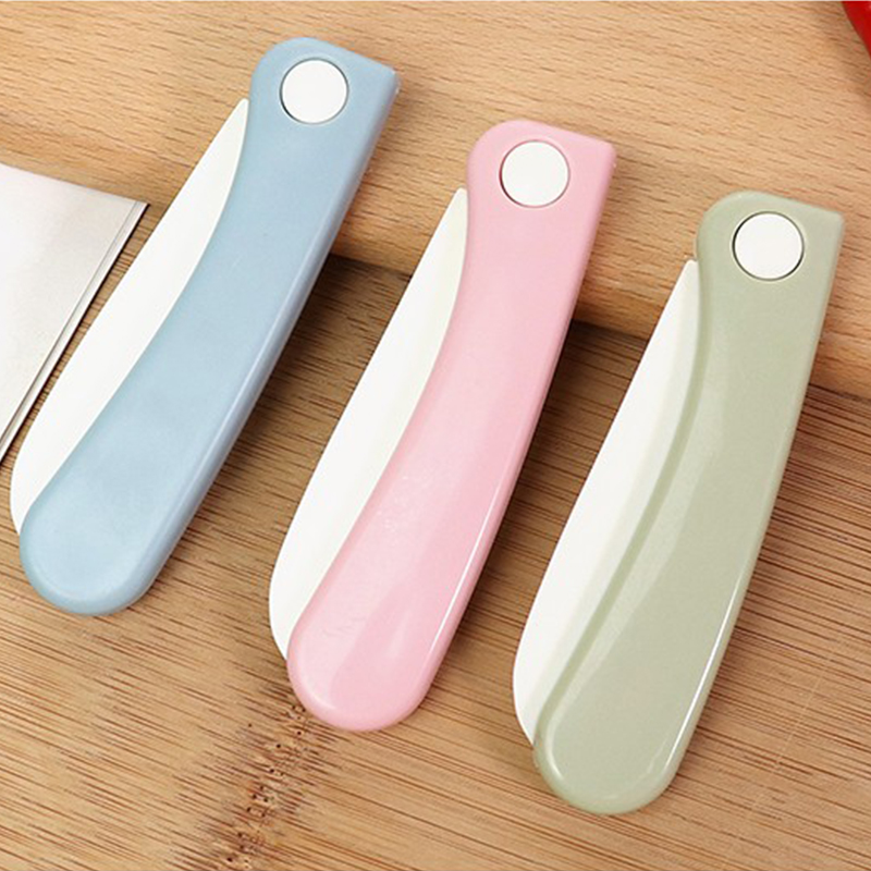 安全折叠水果刀小刀学生幼儿园不伤手塑料瓜果刀学生儿童塑料刀具