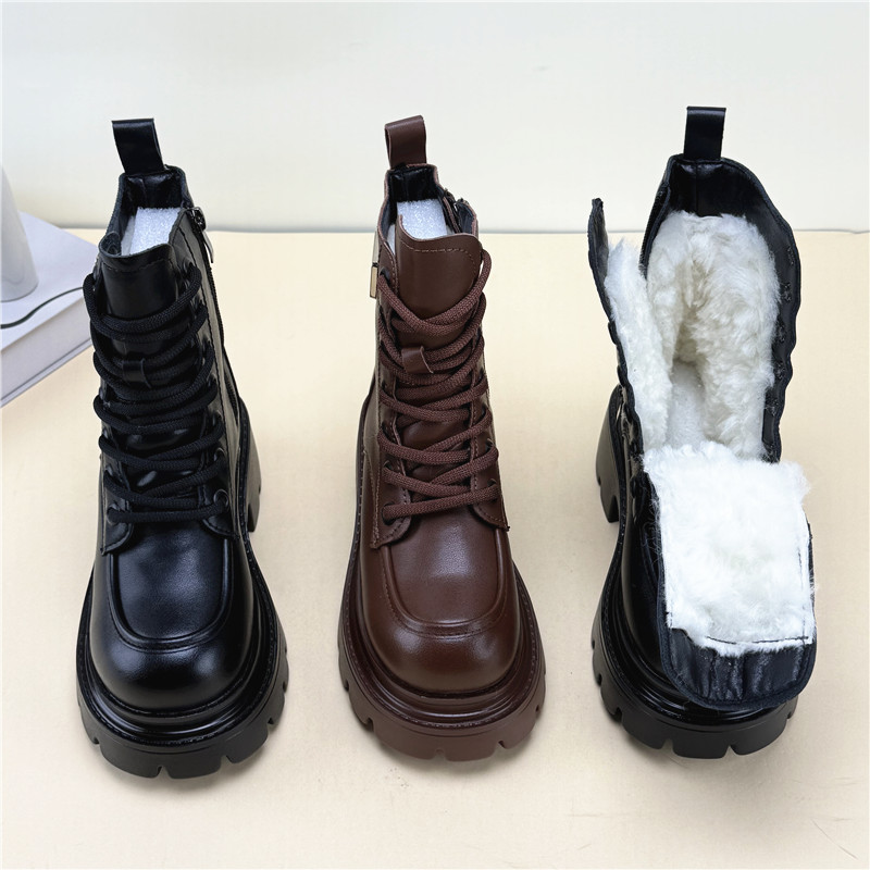 加绒雪地靴女冬季厚底短靴