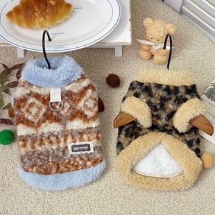 狗狗衣服冬装新款特厚加绒保暖防寒背心猫咪泰迪比熊小型犬服饰