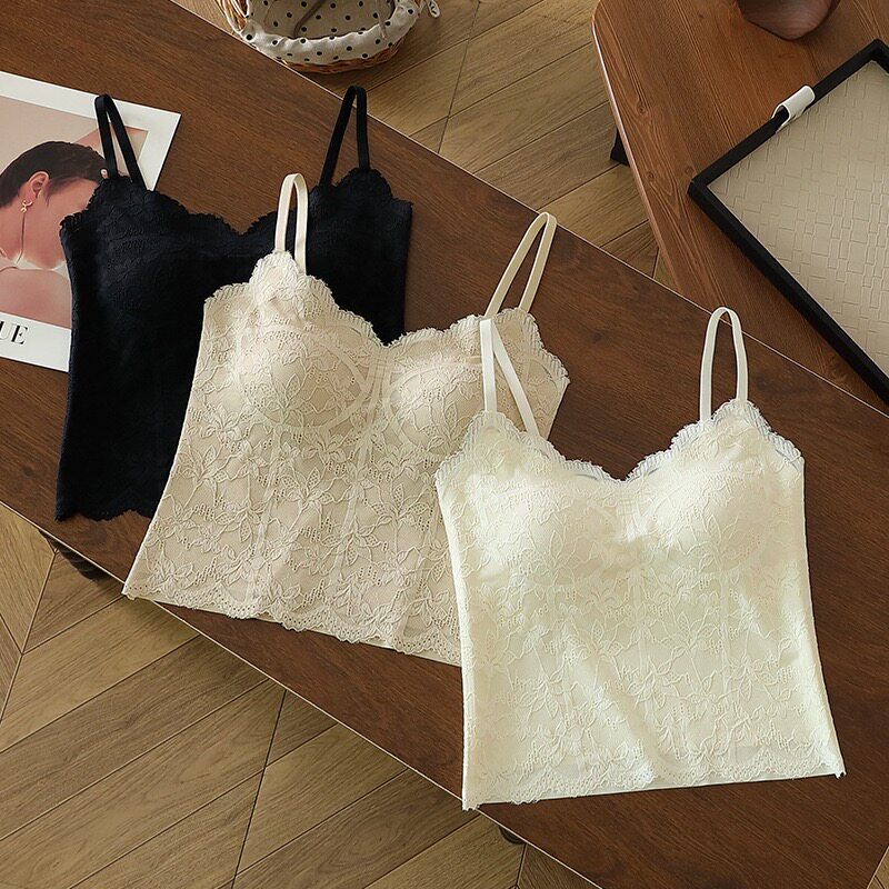 蕾丝吊带背心女美背内衣带胸垫一体2026新款上衣内搭可外穿打底衫