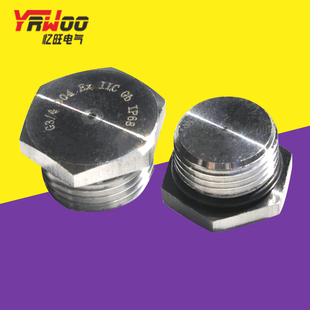 不锈钢防爆闷盖PG牙G牙NPT牙旋入式塞头304螺纹堵头堵孔闷头防水