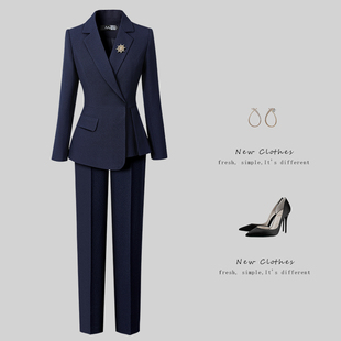 售楼部工作服销售职场白领工装 女春秋气质修身 套装 设计感职业西装