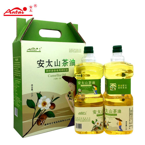 大别山新县特产安太山茶油菜籽原香食用调和油健康植物油1.8Lx2