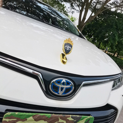丰田专用车标贴亚洲龙雷凌锐放rv4汽车用品改装车头立标引擎盖装