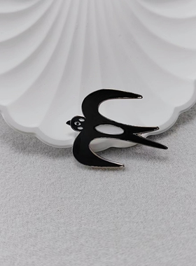 日本设计师皆川明风格珐琅釉燕子胸针时尚小众简约胸花厂家直销
