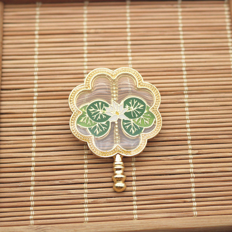 珐琅釉半透扇子优雅复古胸针大衣外套胸花