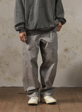 Gnomes lab 23AW  复合暗格纹梭织布机能调节扣抽绳休闲直筒长裤