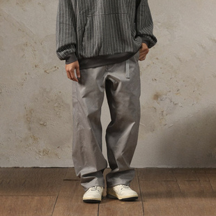 Gnomes lab 23AW  复合暗格纹梭织布机能调节扣抽绳休闲直筒长裤