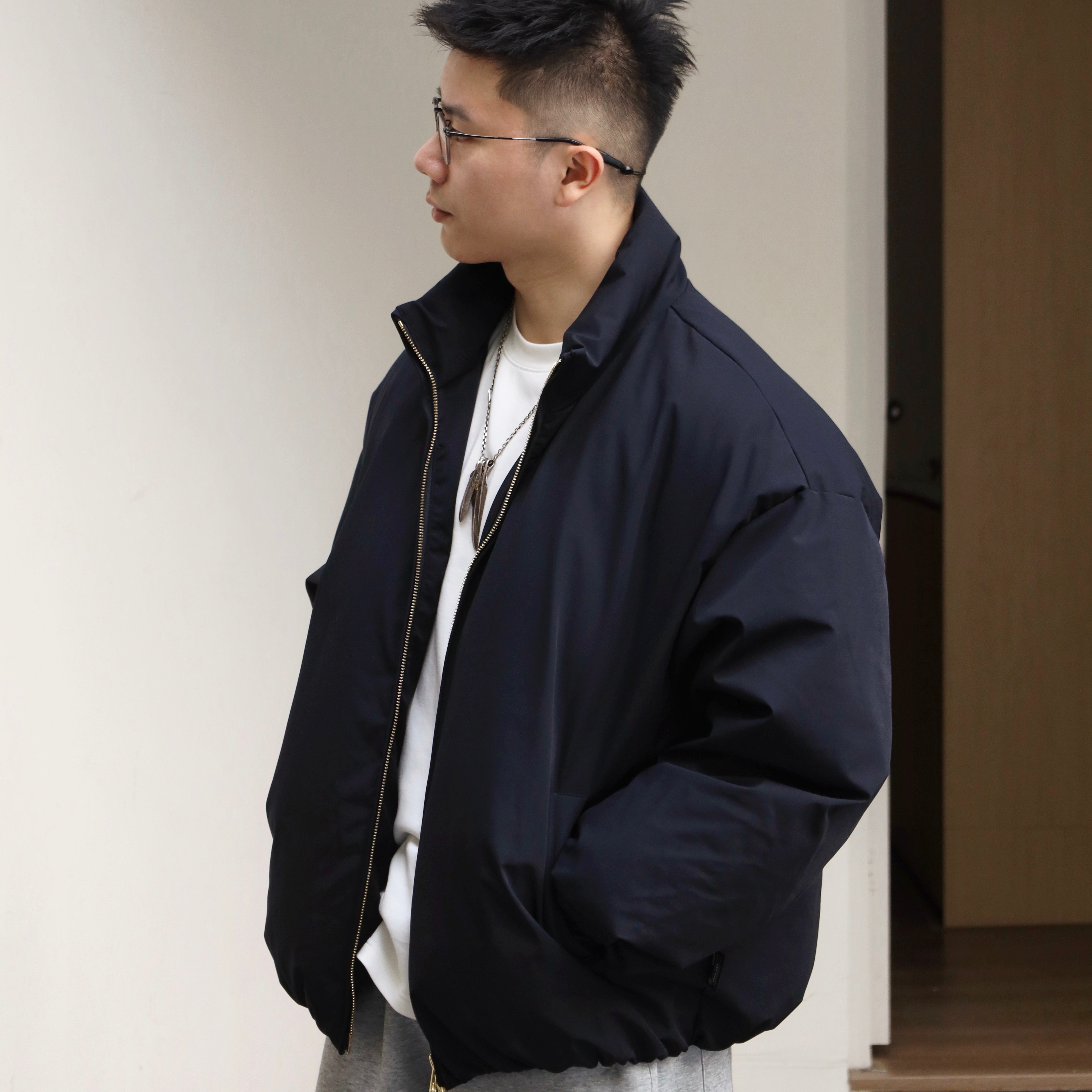 Gnomeslab25AW反导热锁温科技面料3M新雪丽玉米牙双开链立领棉服