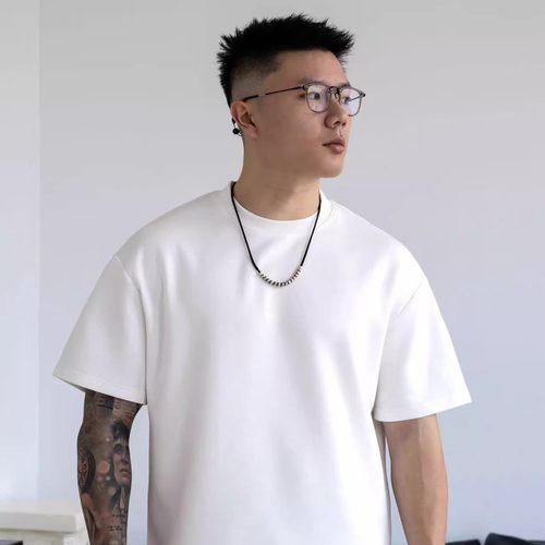 Gnomes lab25AW软糯兰精莫代尔长绒棉混纺空气层修身纯色打底短袖