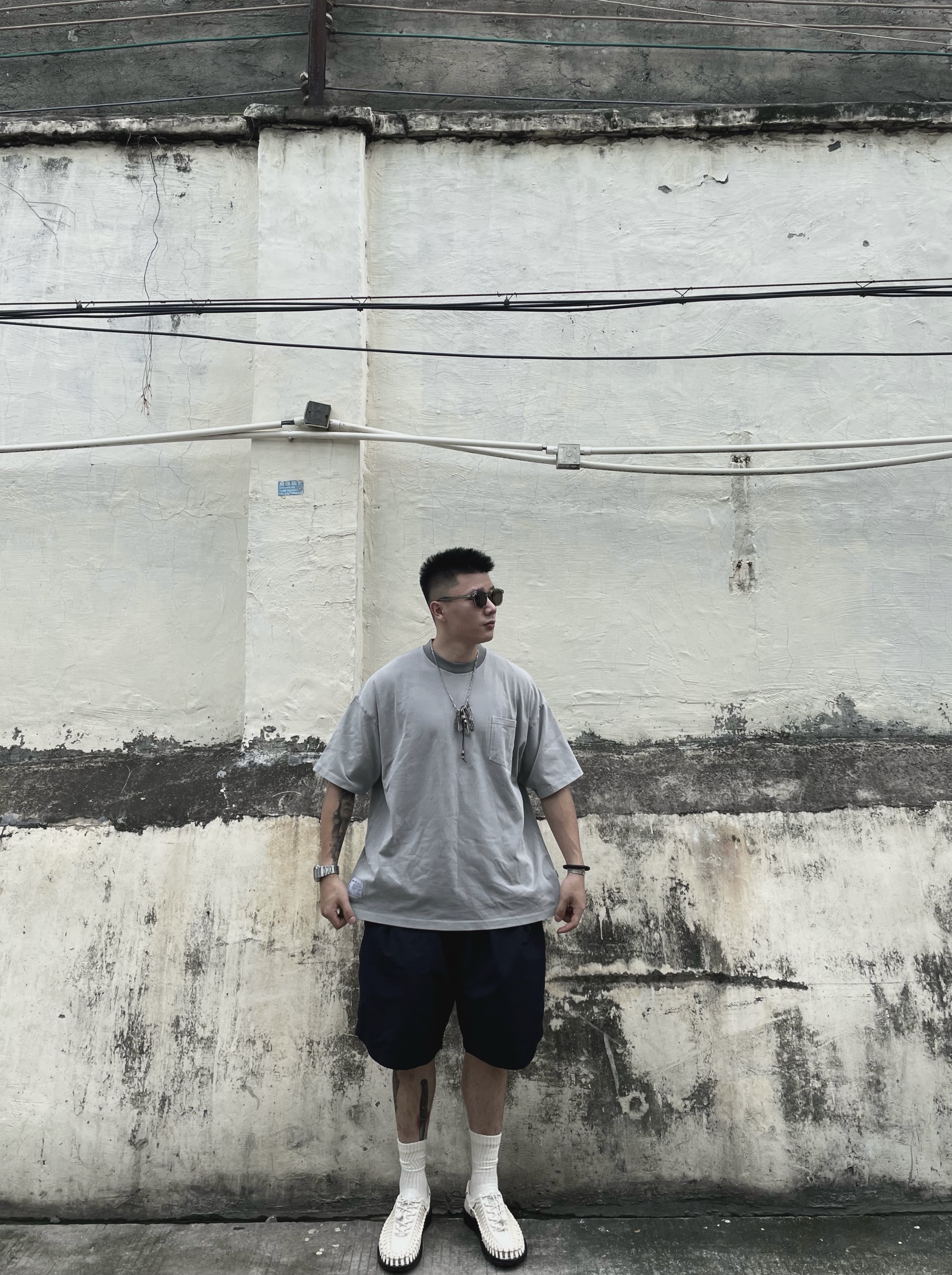 重磅短袖日系宽松复古圆领t蜡染