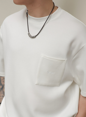 Gnomes lab 25SS4.0莫代尔长绒棉空气层软糯亲肤刺绣纯色圆领短袖