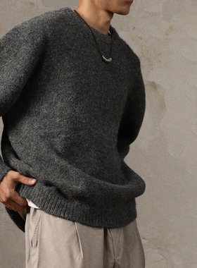 Gnomes lab 24SS 羊毛混纺长绒毛蓬松短宽版型毛衣