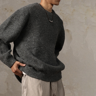 Gnomes lab 24SS 羊毛混纺长绒毛蓬松短宽版型毛衣