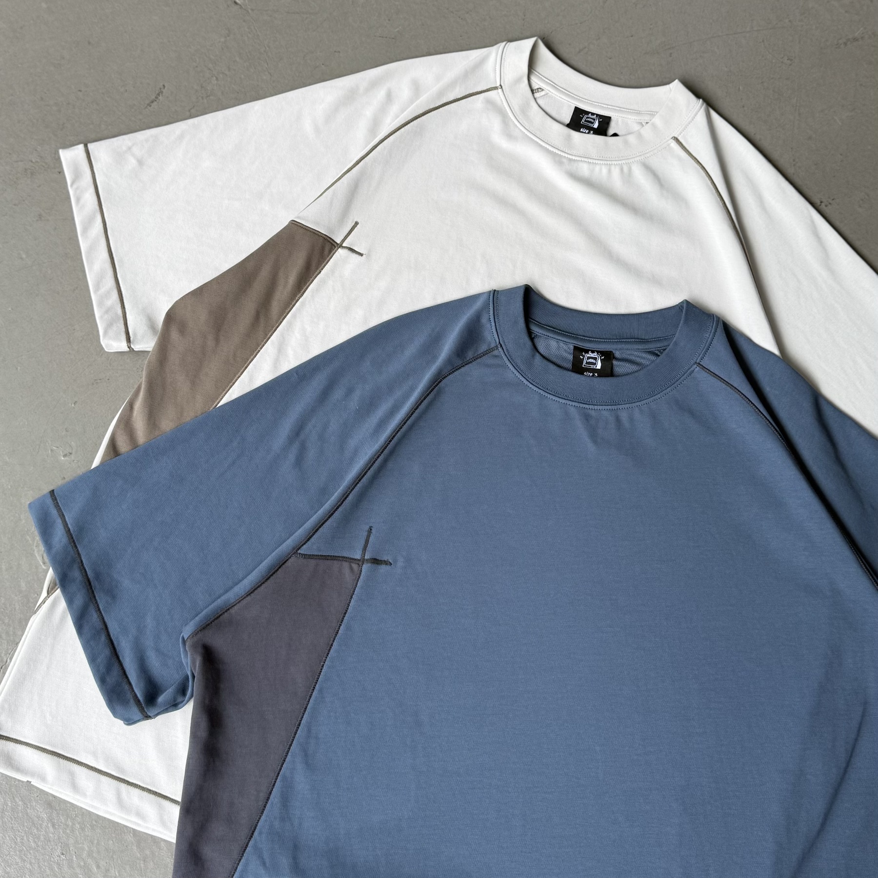 Gnomes lab 25SS【蒸发•运动系列】网纹速干混纺不规则拼接短袖