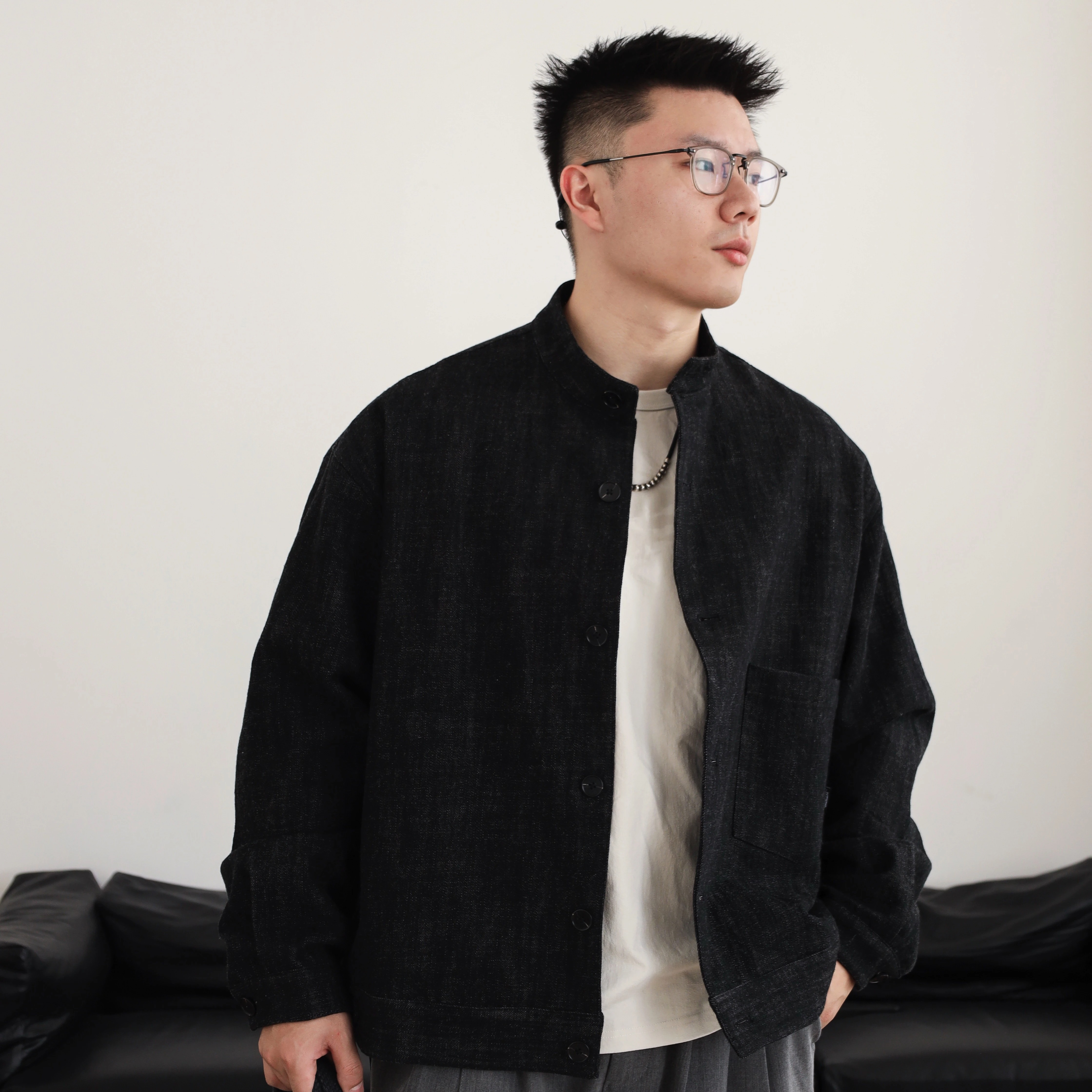 Gnomes lab 25AW 羊毛混纺肌理质感小立领夹克
