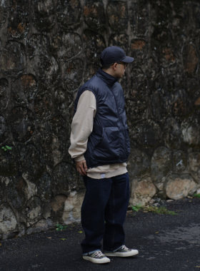 Gnomes lab 22AW 90白鸭绒半拉链羽绒保暖日系工装马甲复古国潮