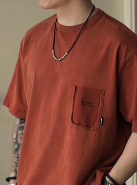 Gnomes lab 25SS 270g磨毛重洗水破坏刺绣拉领短袖