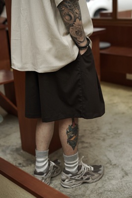 垂感宽松Gnomeslab24SS西裤抽绳