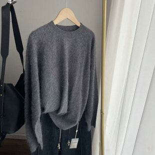 女冬新款 QH2558圆领羊毛羊绒拉绒毛衣 针织衫