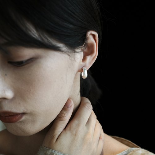 L.Bardeen复古织纹925纯银耳钉女