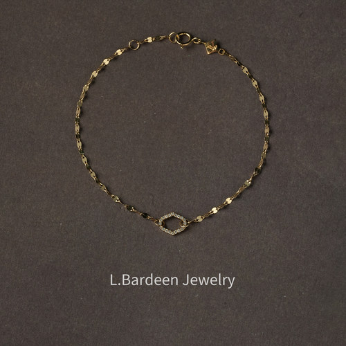 L.Bardeen10K金培育钻石手链女