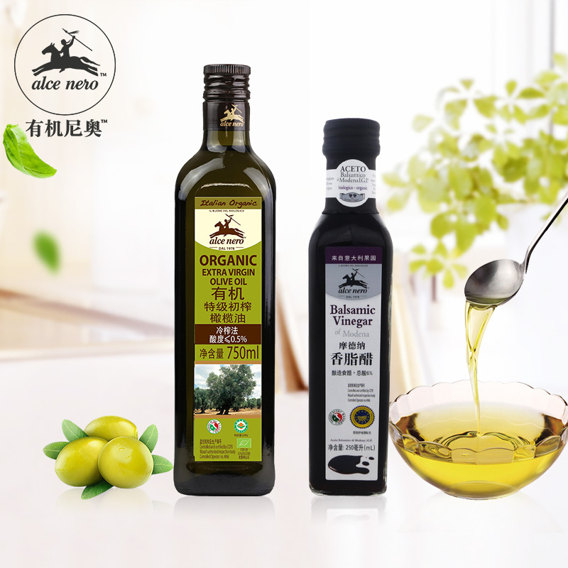 Alce Nero/有機尼奧有機特級初榨橄欖油750ml+香脂醋250ml