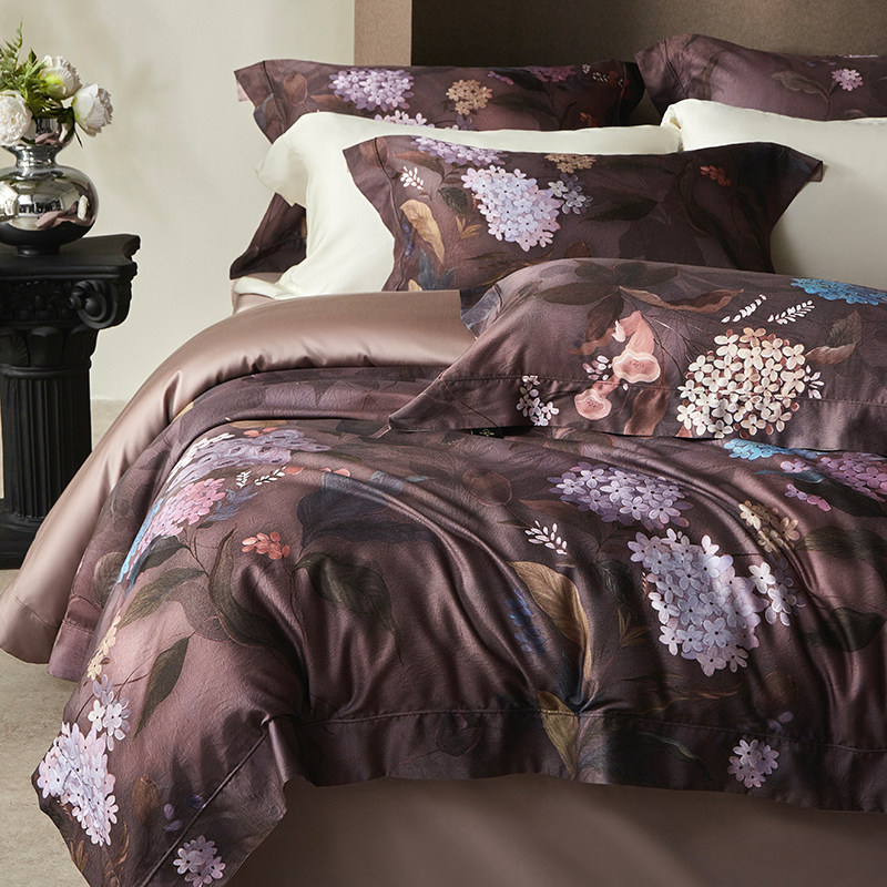 轻奢高端120支天丝棉四件套数码印花被套床单别墅样板间床上用品